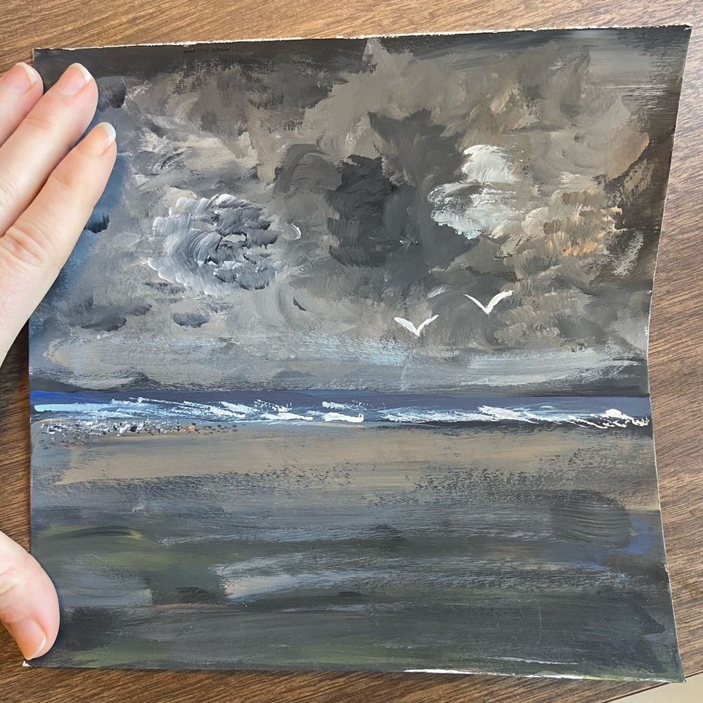 Handmade Original Lake Michigan Winter Painting